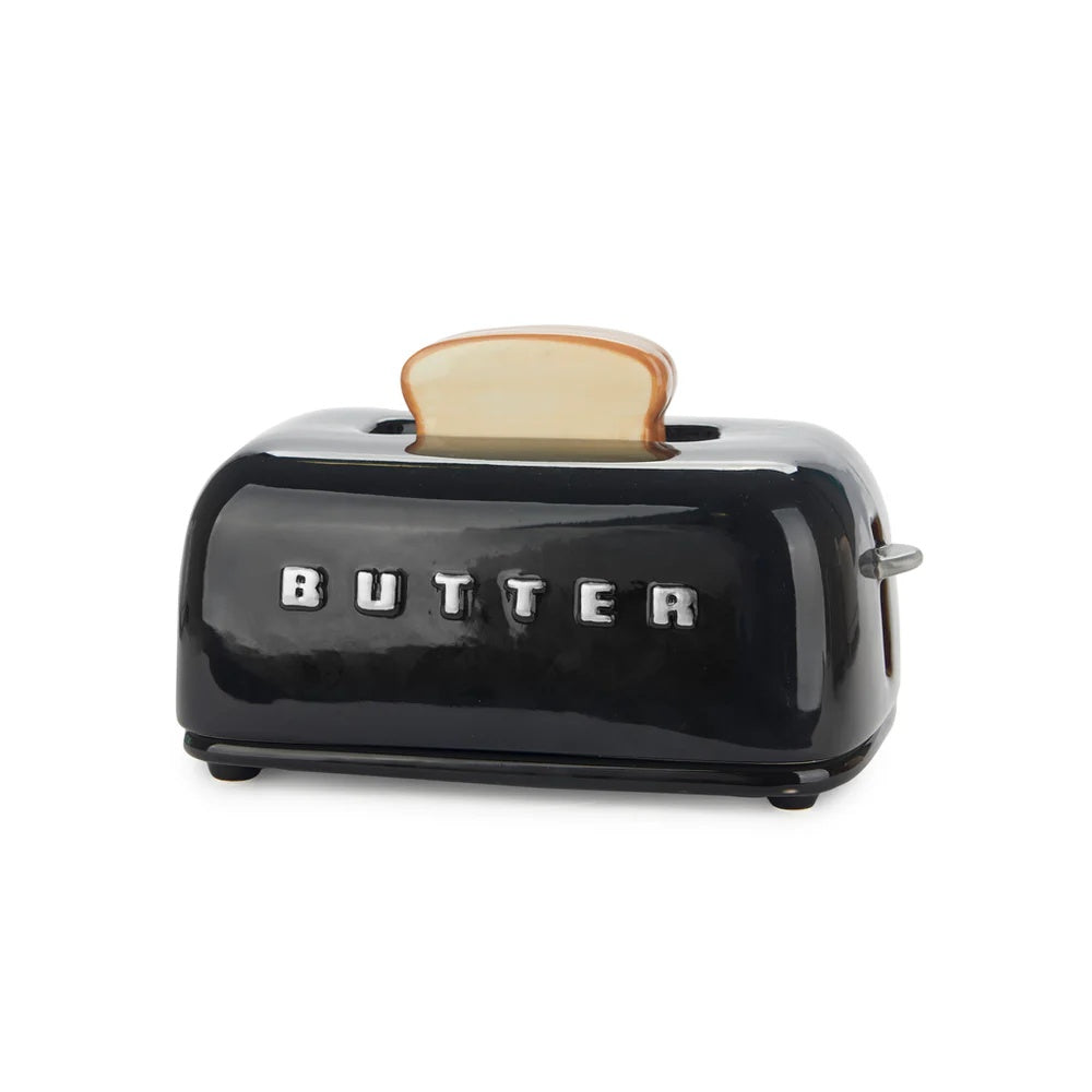 Balvi - Butter Tray,Toasty,Black,With Lid,Ceramic