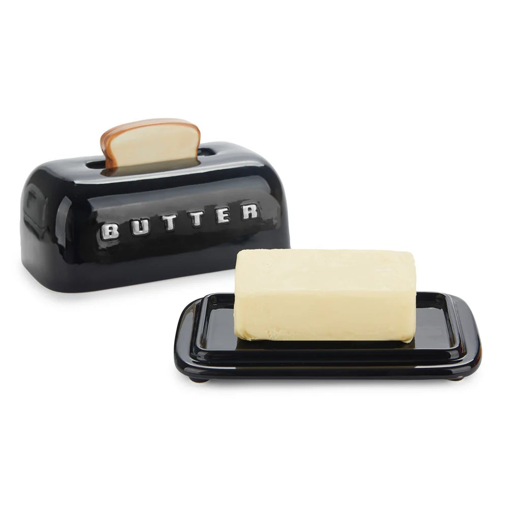 Balvi - Butter Tray,Toasty,Black,With Lid,Ceramic