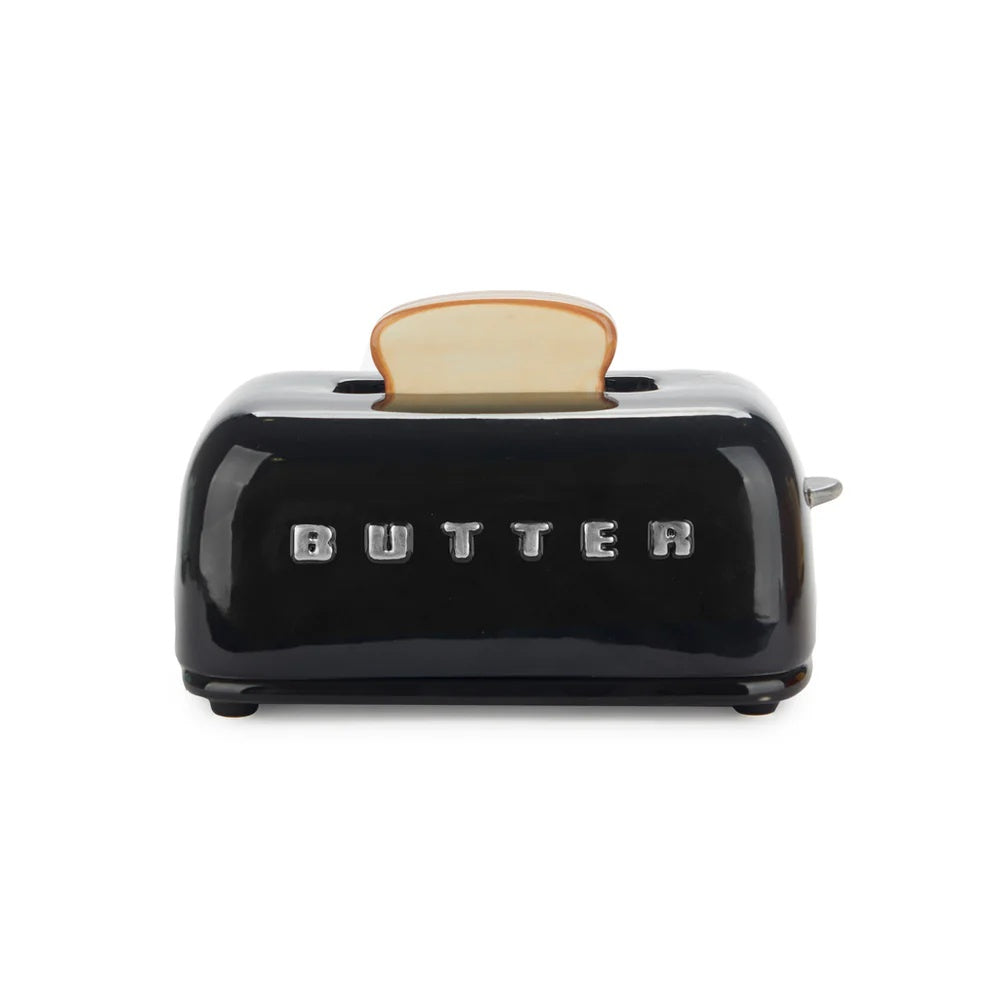 Balvi - Butter Tray,Toasty,Black,With Lid,Ceramic
