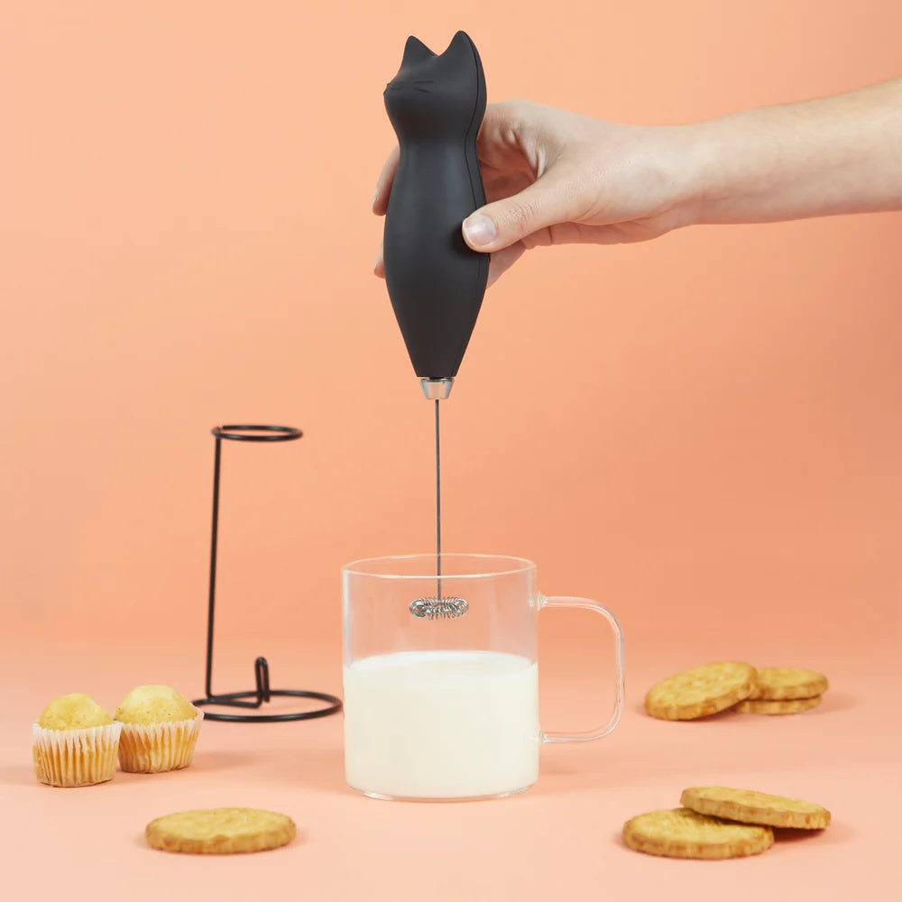 Balvi - Milk Frother,Meow,Black,2Xaa,Plastic/Metal