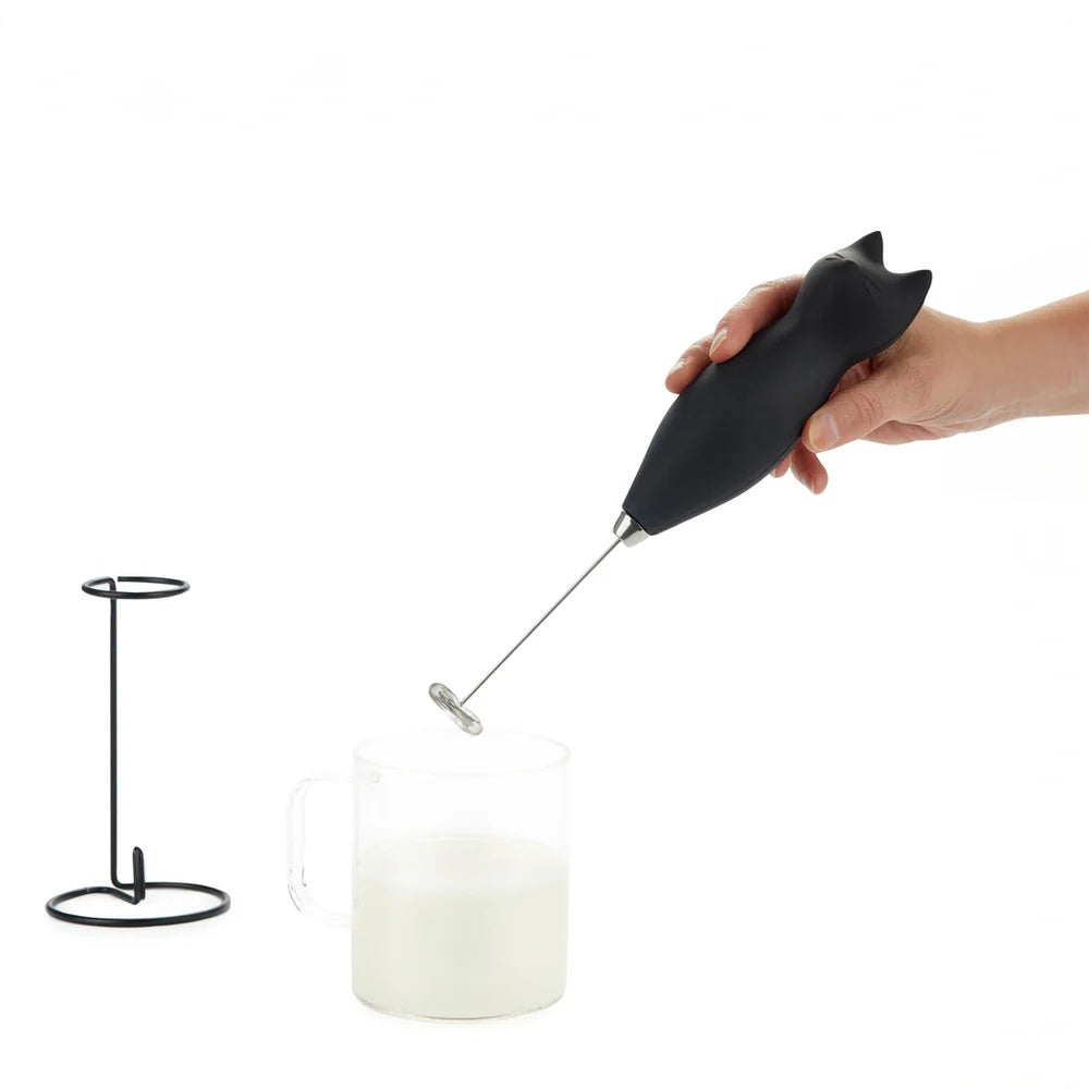 Balvi - Milk Frother,Meow,Black,2Xaa,Plastic/Metal