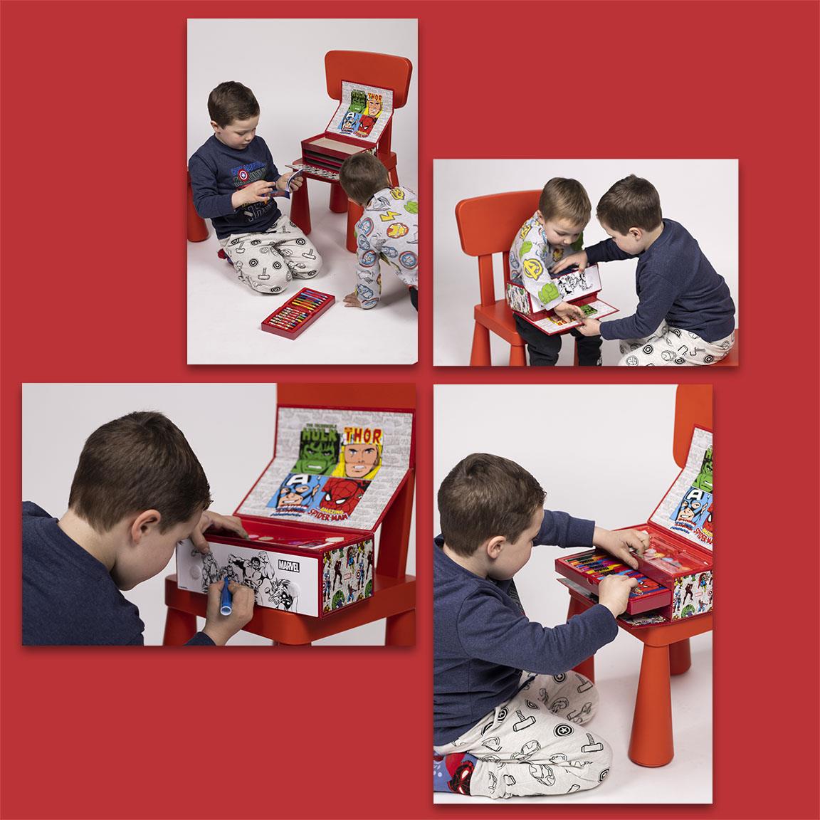 Cerda Marvel Colouring Stationery Set Briefcase – Licensed Art Carry Case - Ages 4+
