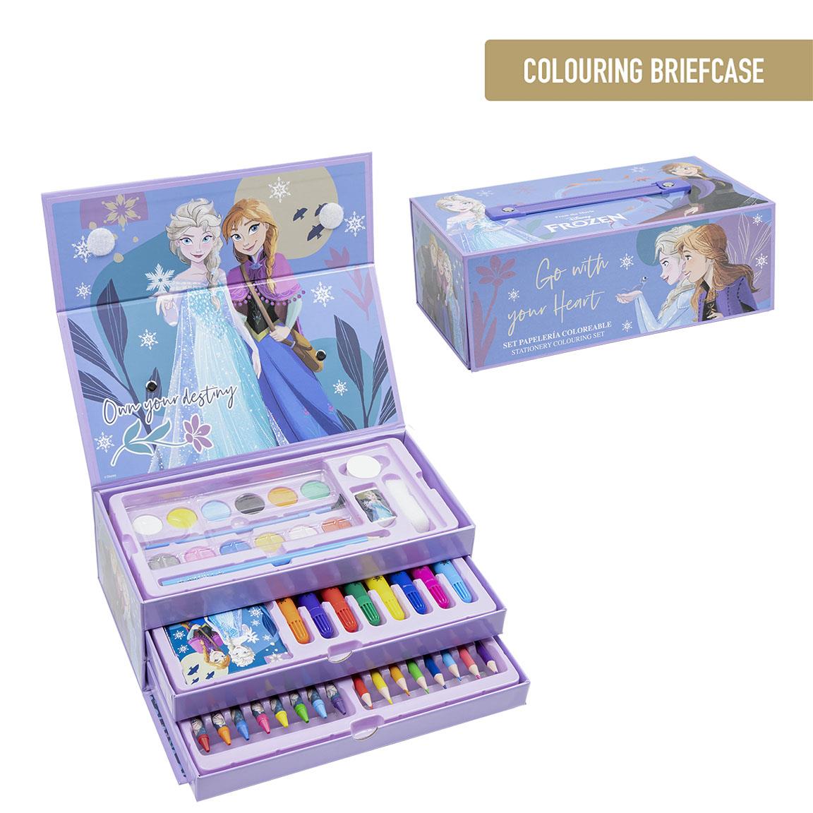 Cerda Frozen Coloring Stationery Set Case - Disney Art Kit