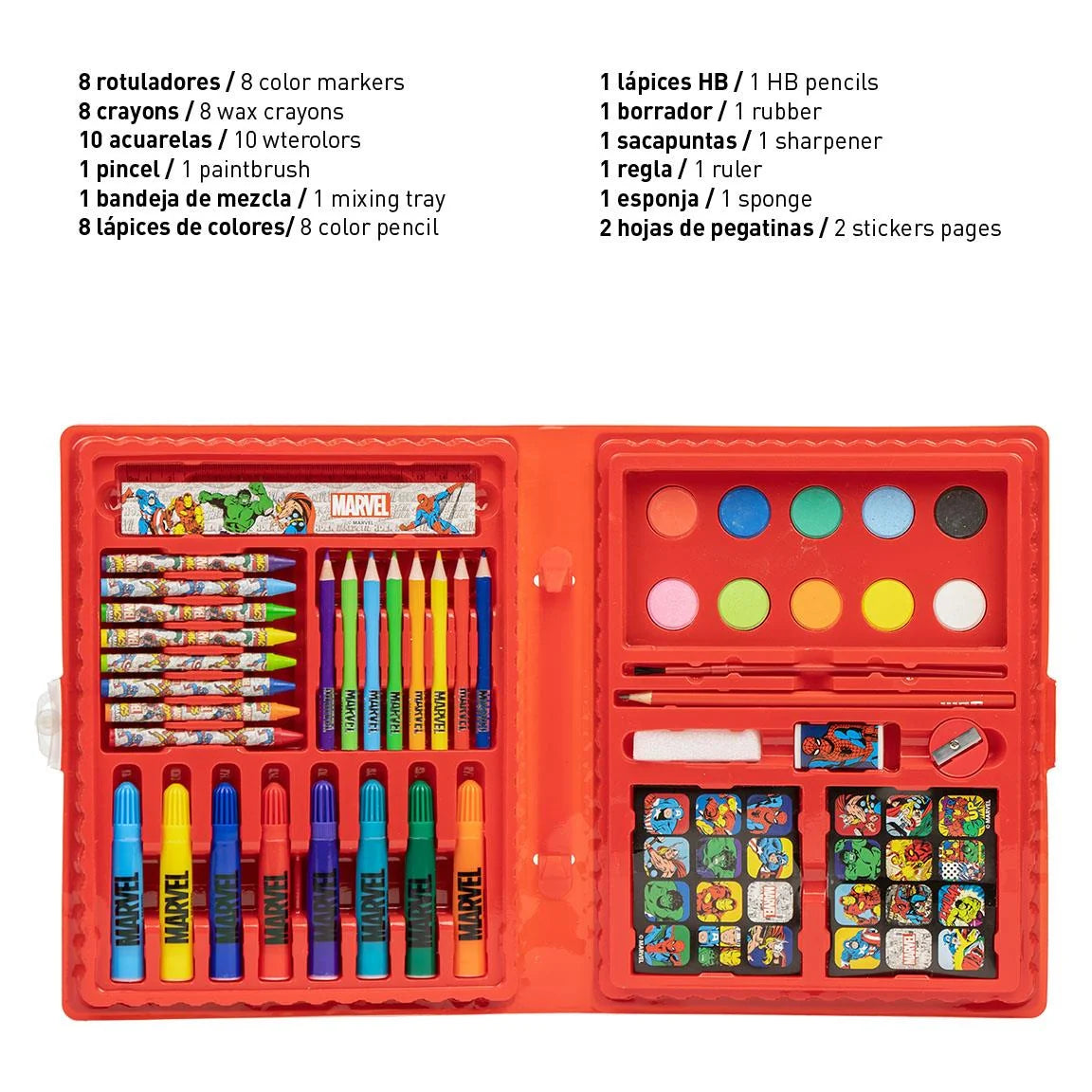 Cerda Marvel Colouring Stationery Set Box – Licensed Art Kit for Kids - Ages 4+