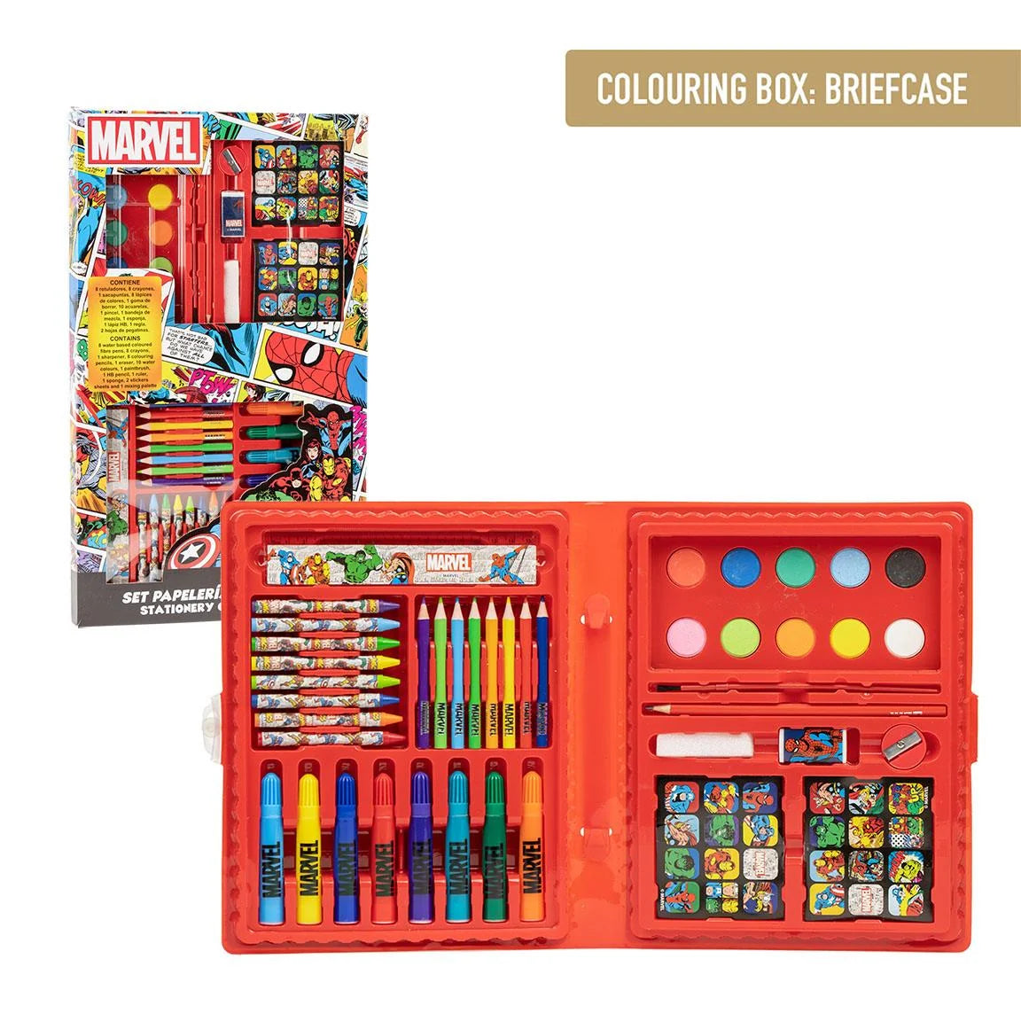 Cerda Marvel Colouring Stationery Set Box – Licensed Art Kit for Kids - Ages 4+