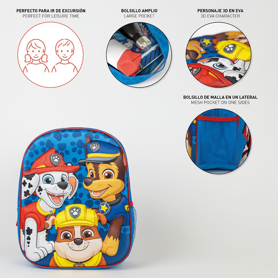 Cerda PAW Patrol 3D Backpack for Kids – Licensed Character School Bag - Ages 4+