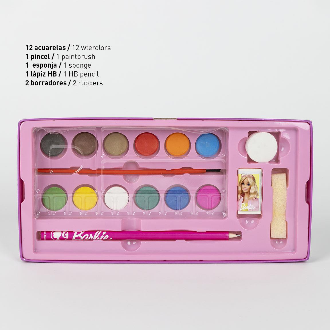 Cerda Barbie Colouring Stationery Set Briefcase – Carry Case Art Kit for Kids - Ages 4+