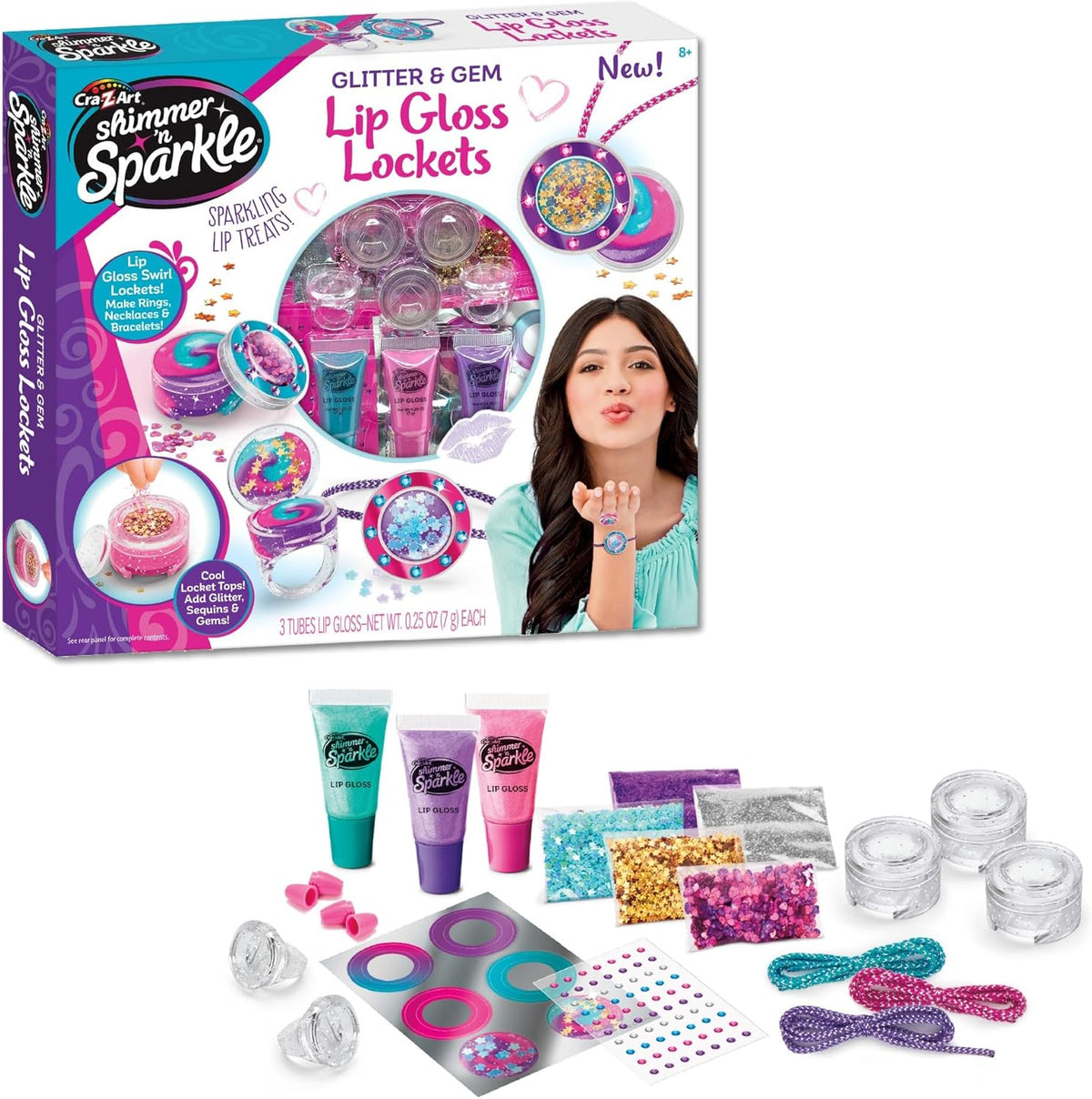 Shimmer n Sparkle Glitter & Gem Lip Gloss Locket