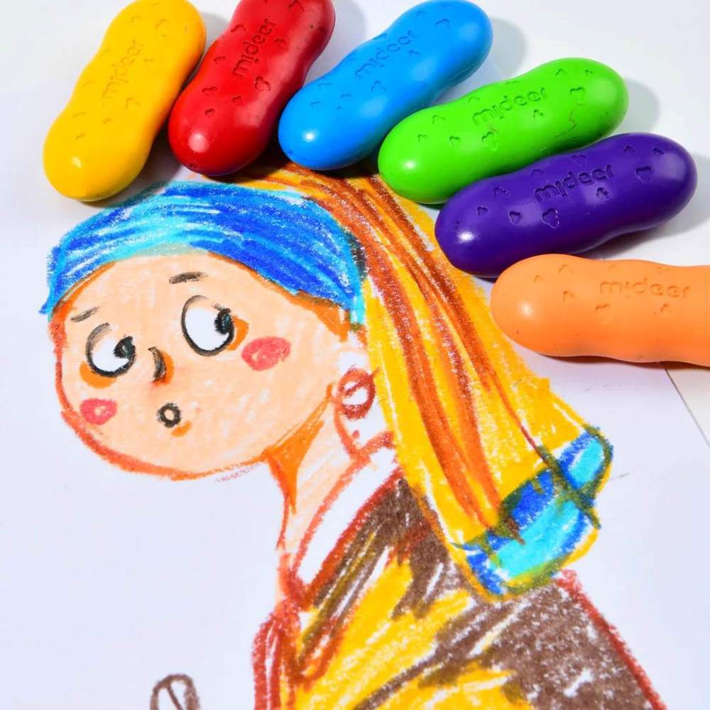 Mideer Washable Beeswax Pease Crayons - 12 Colours