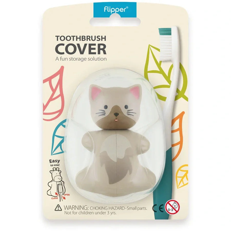 Flipper Toothbrush Cover and Toothbrush Combo Pack Cat