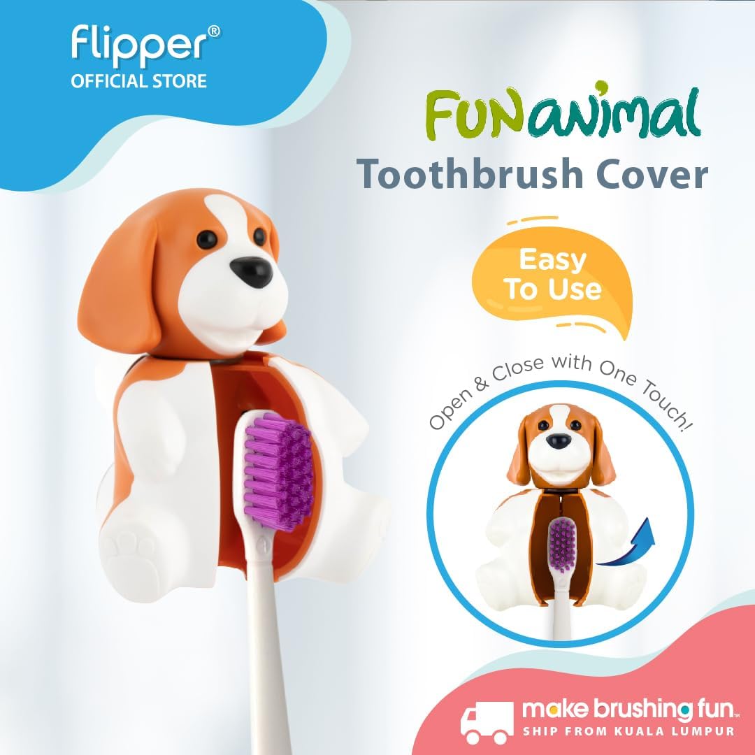 Flipper Beagle Toothbrush Cover - Animal Design Travel Case