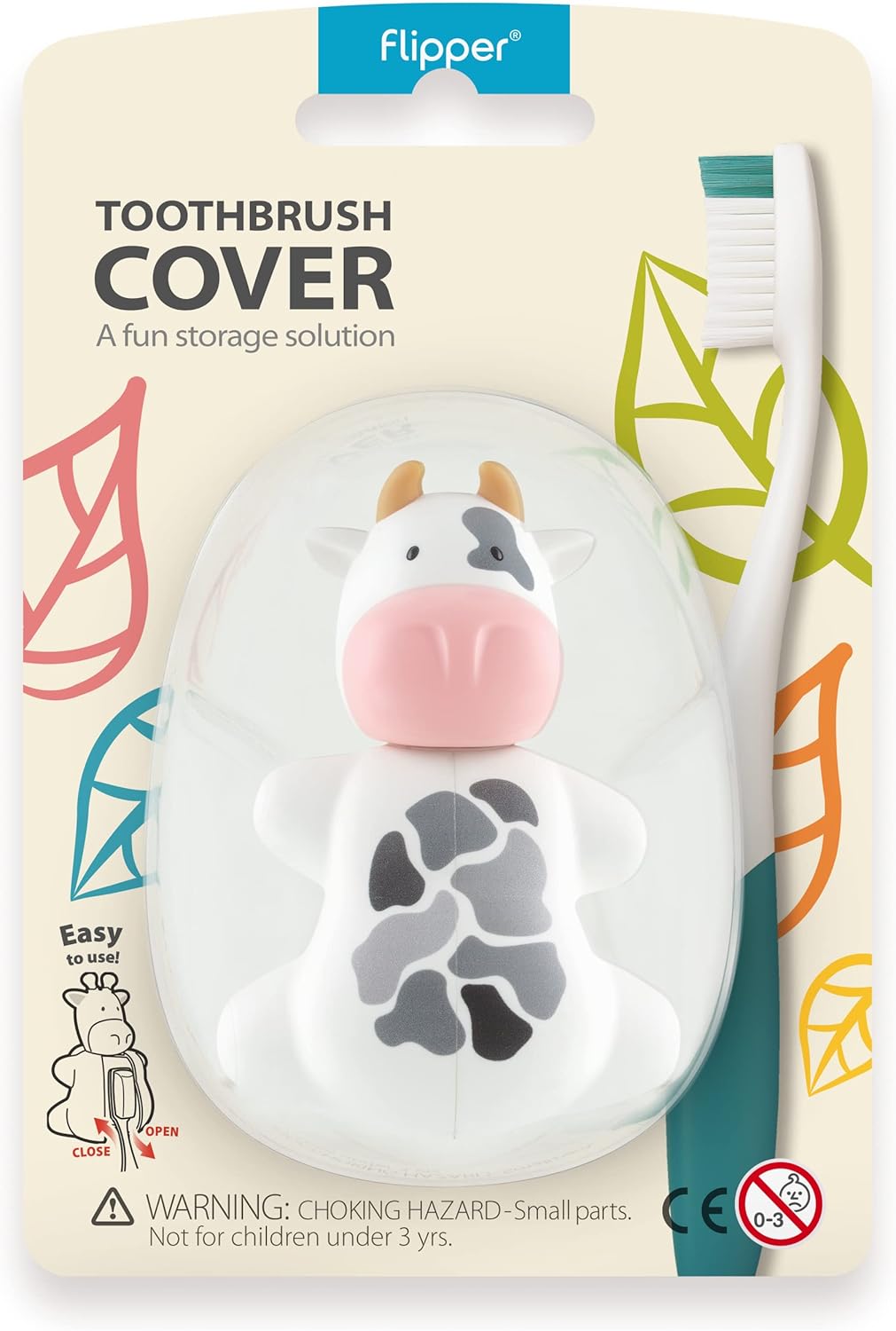 Flipper Toothbrush Cover - Cow