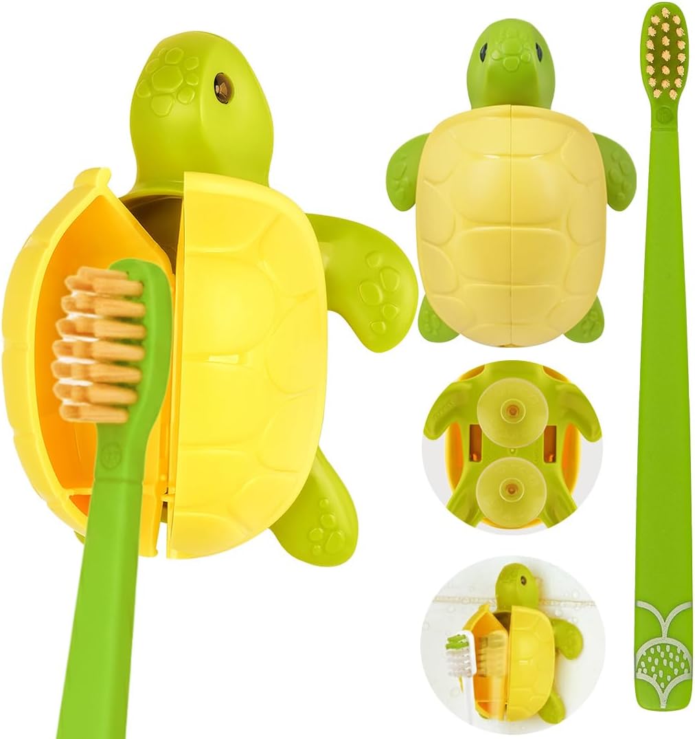 Flipper Turtle Fun Animal Toothbrush Cover - Kids Travel Case