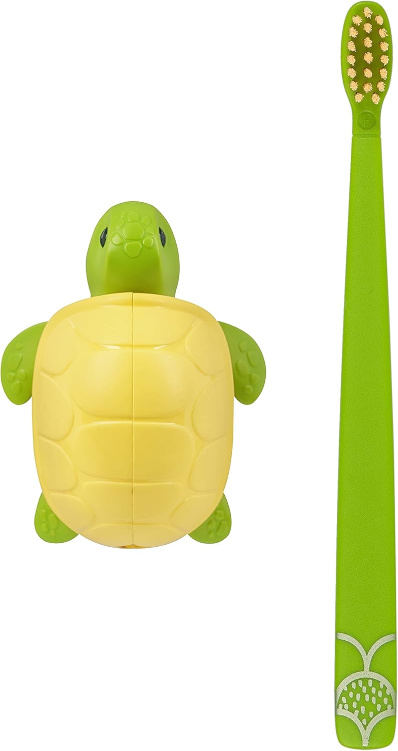 Flipper Turtle Fun Animal Toothbrush Cover - Kids Travel Case