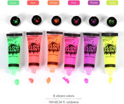 Halloween - Glow-In-The-Dark Paint Tubes, 2 × 12