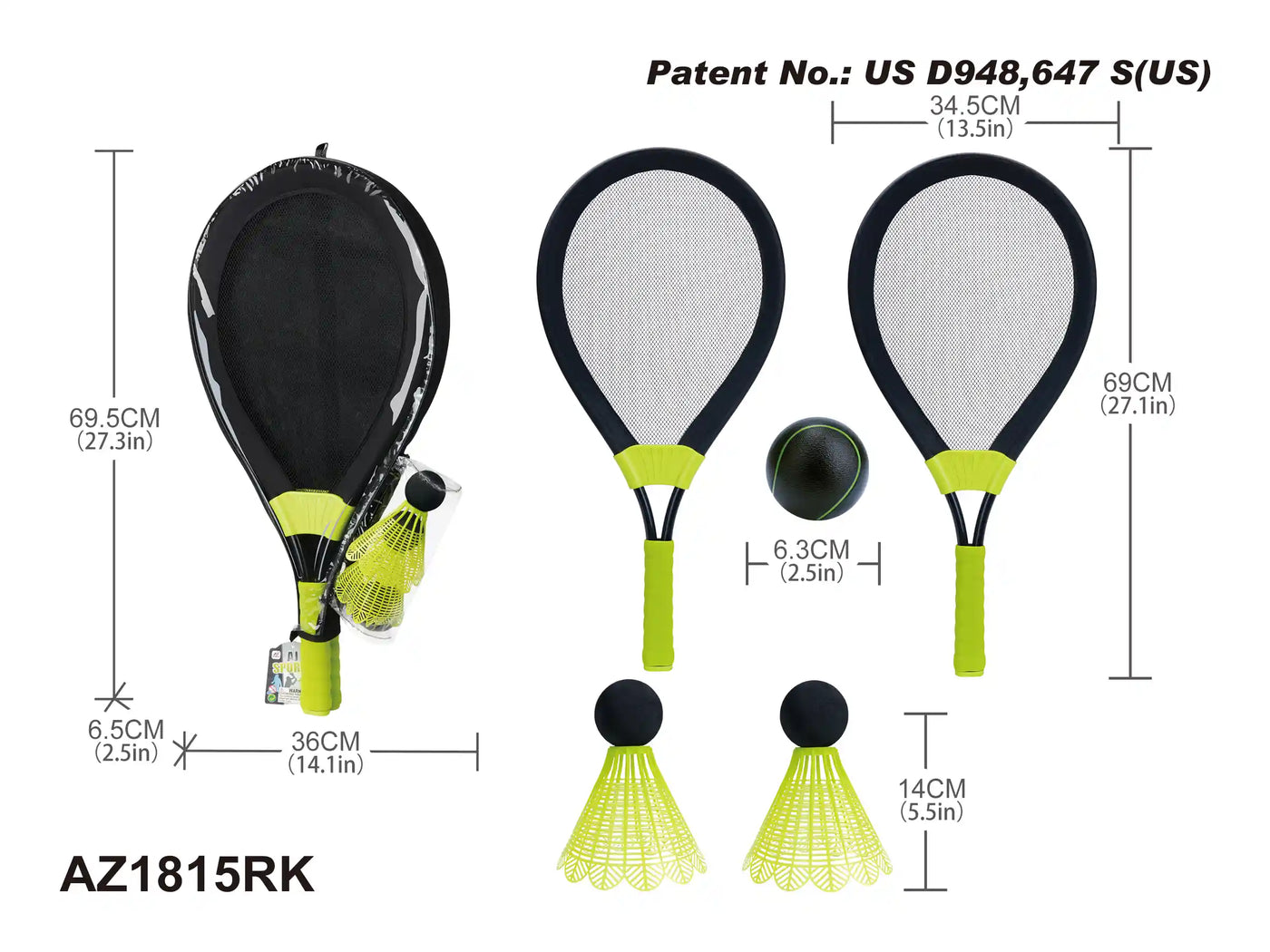 Aojie Sport Jumbo Racket Set - Ages 6+