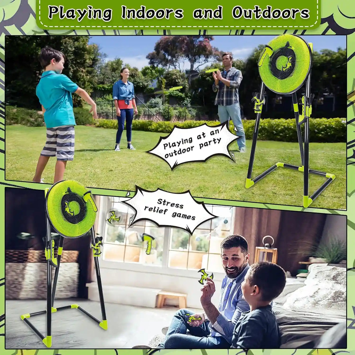 Aojie Sport 4-in-1 Axe Throwing Game Set with Bow and Arrows