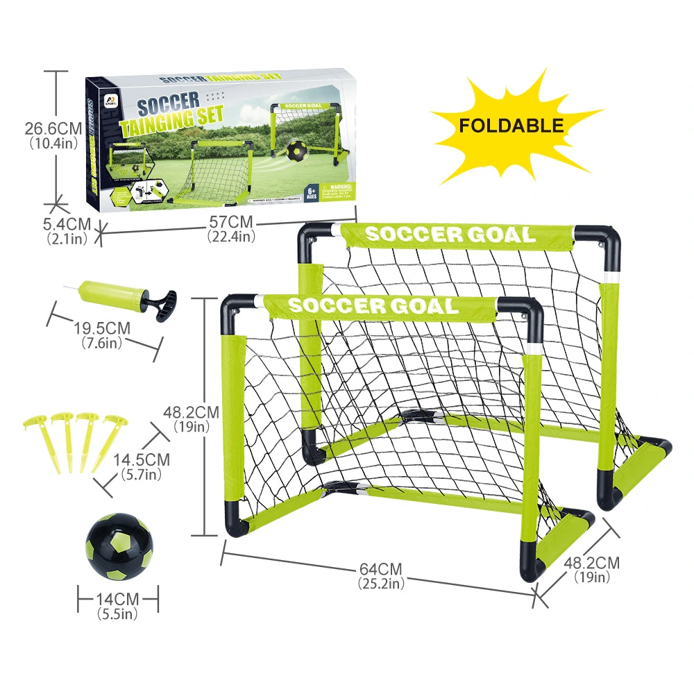 Aojie Sport Foldable Football Goal Set with Ball for Kids