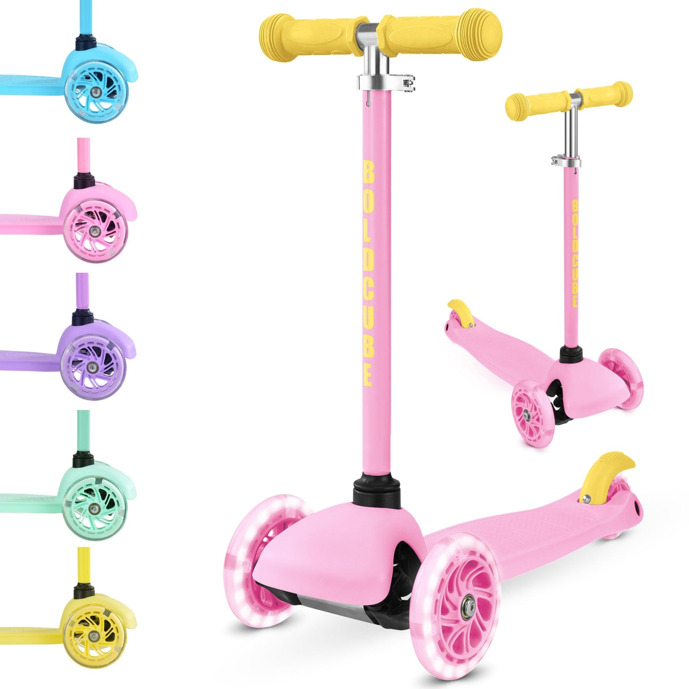 Bold Cube Three Wheel Scooter - Pink
