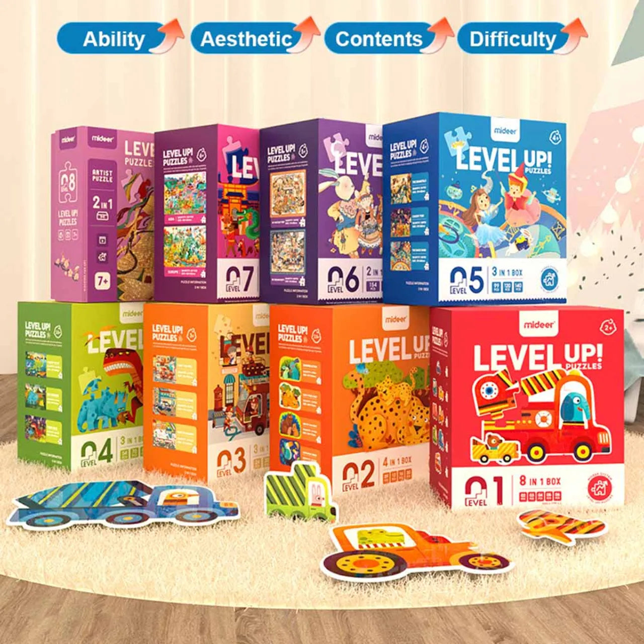 Mideer Level Up Puzzle 7 World Travel Age 6+