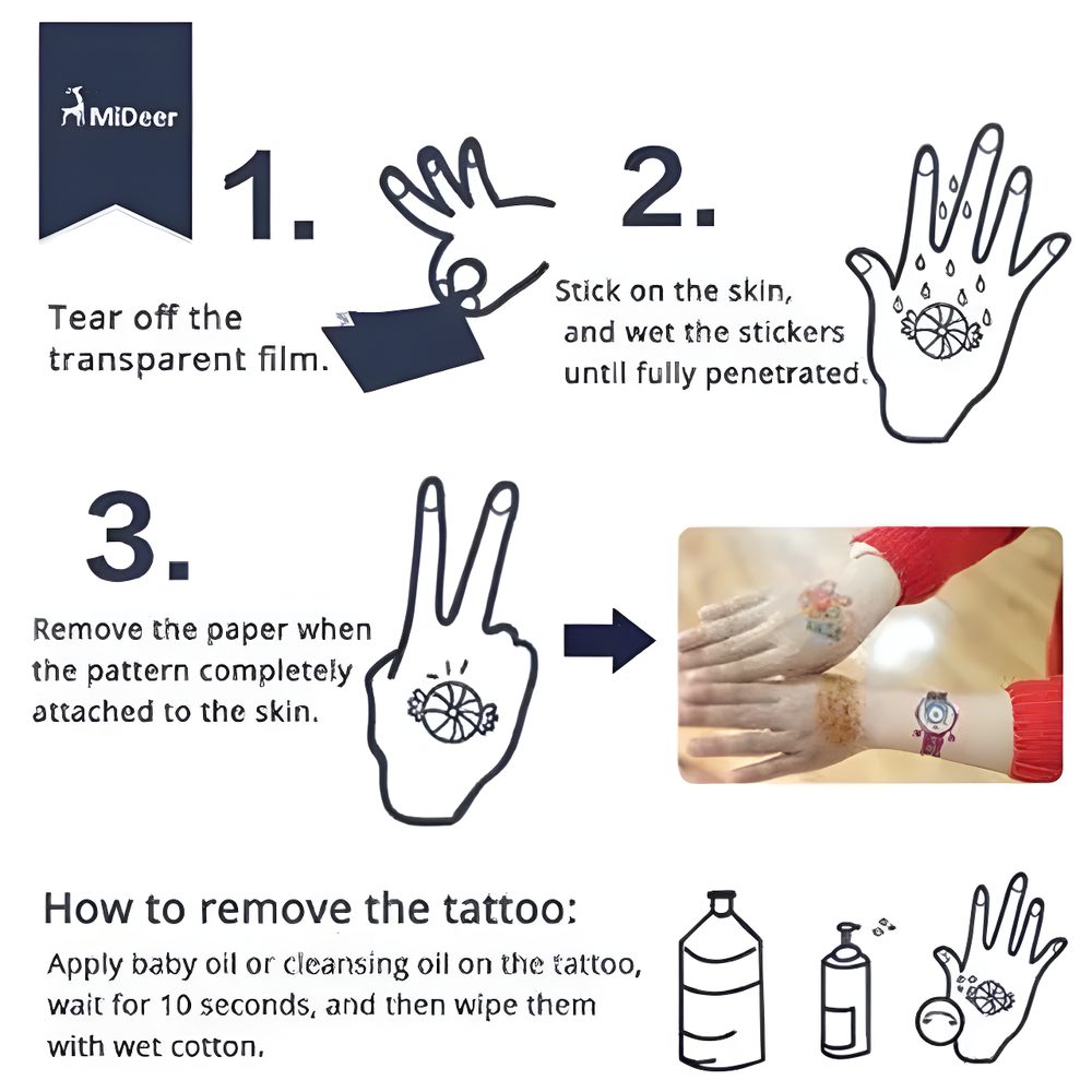 Mideer Temporary Tattoos - Watches & Bracelets - 20 Tattoos