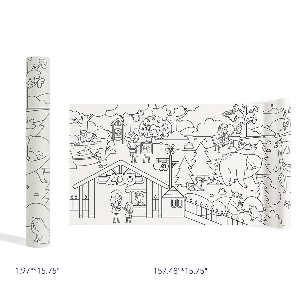 Mideer Adhesive Coloring Scroll The Magic Zoo