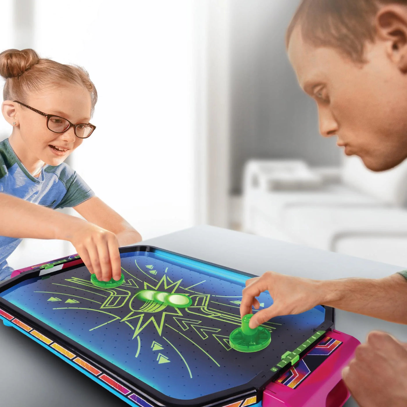 Ambassador Electronic Arcade Air Hockey Hyper Neon Series