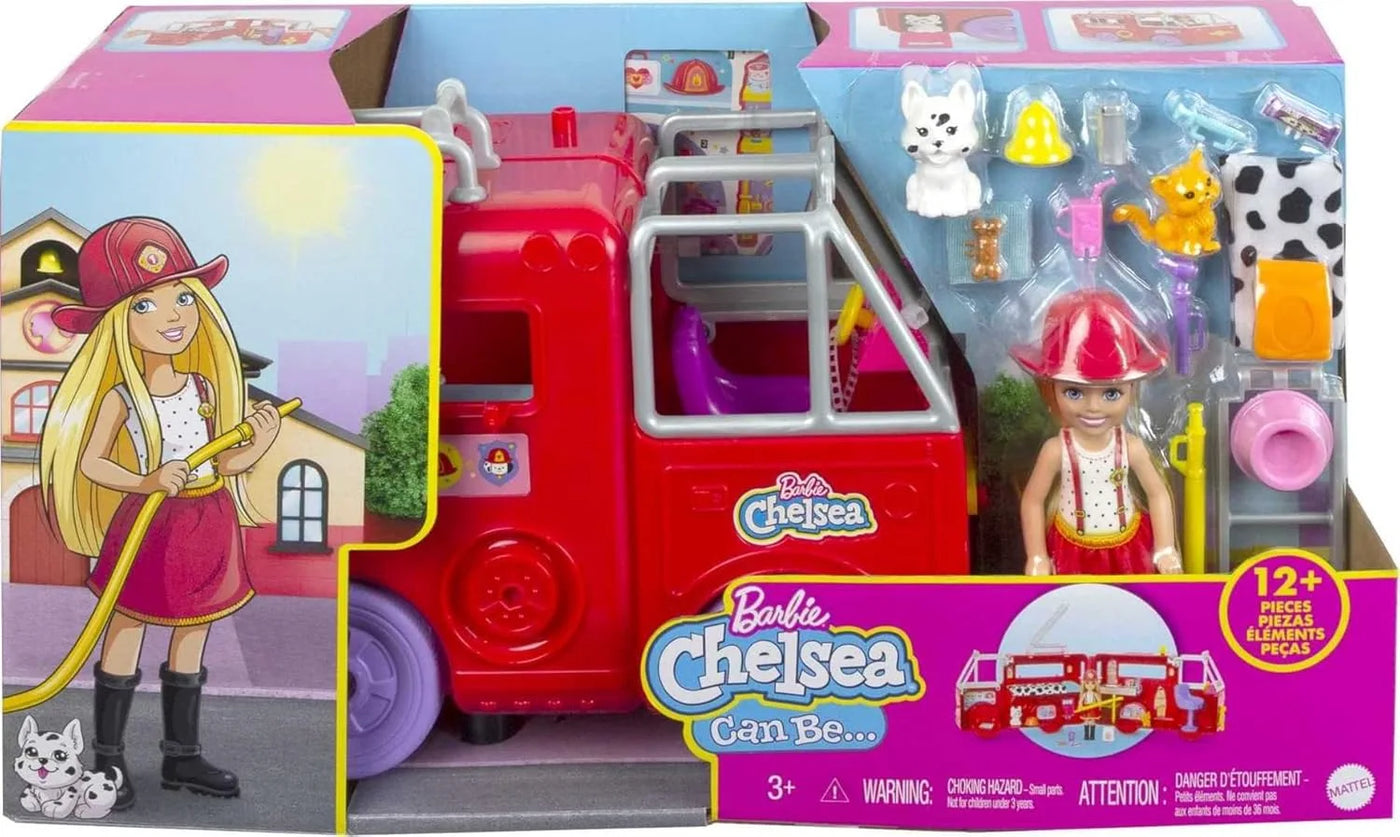 Chelsea Fire Engine Playset with Doll, Puppy & Accessories