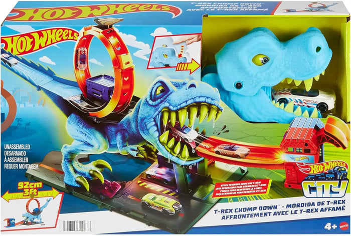 Hot Wheels City Track Set with T-Rex Loop Stunt Playset