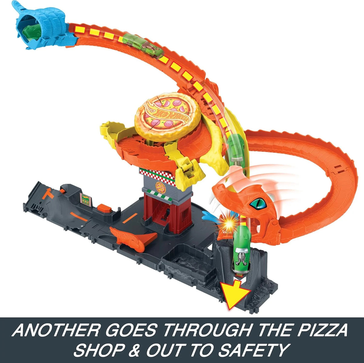 Hot Wheels City Pizza Slam Cobra Attack Track Set