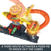 Hot Wheels City Pizza Slam Cobra Attack Track Set