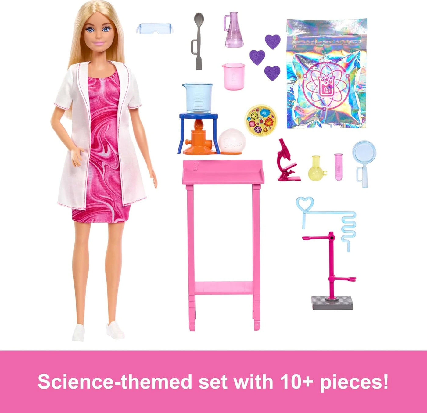 Barbie Scientist Doll with Colour-Change Beaker & Lab Table
