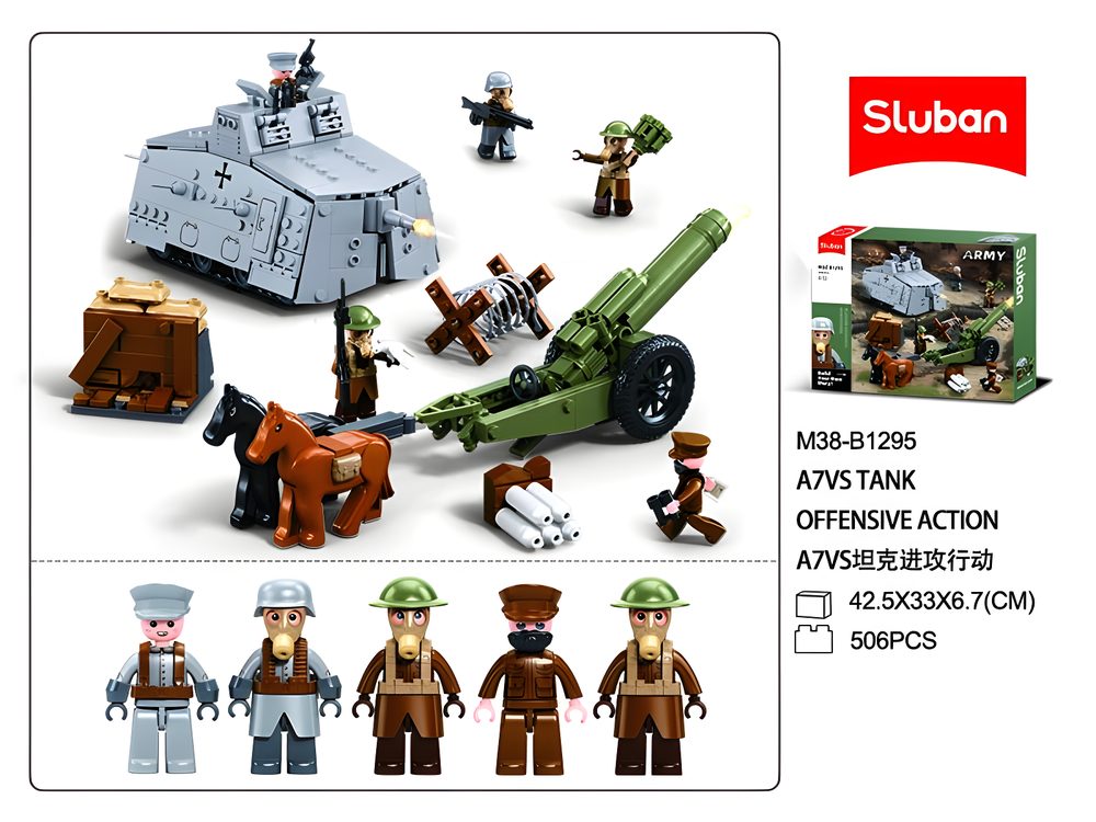 Sluban WWI-A7Vs Tank Offensive Building Model