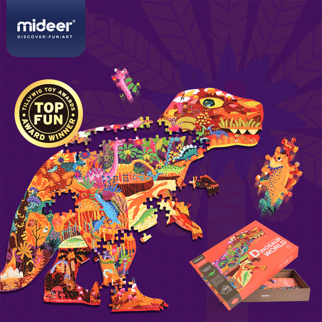 MiDeer Large Animal-Shaped Puzzle, Dinosaur World