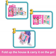 Barbie Foldable Getaway Dollhouse with Accessories
