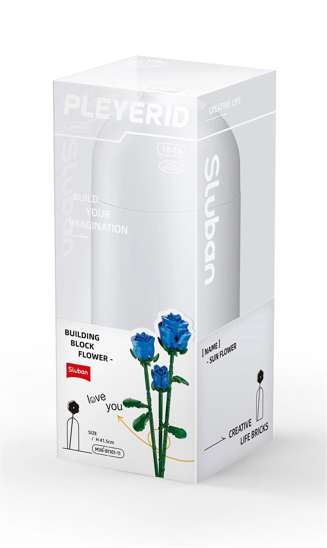 Sluban Pleyerid Blue Rose Building Blocks