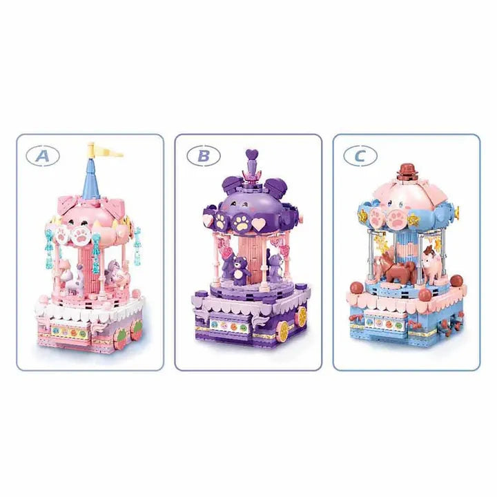 Sluban Hand-Cranked Merry-Go-Round Building Set