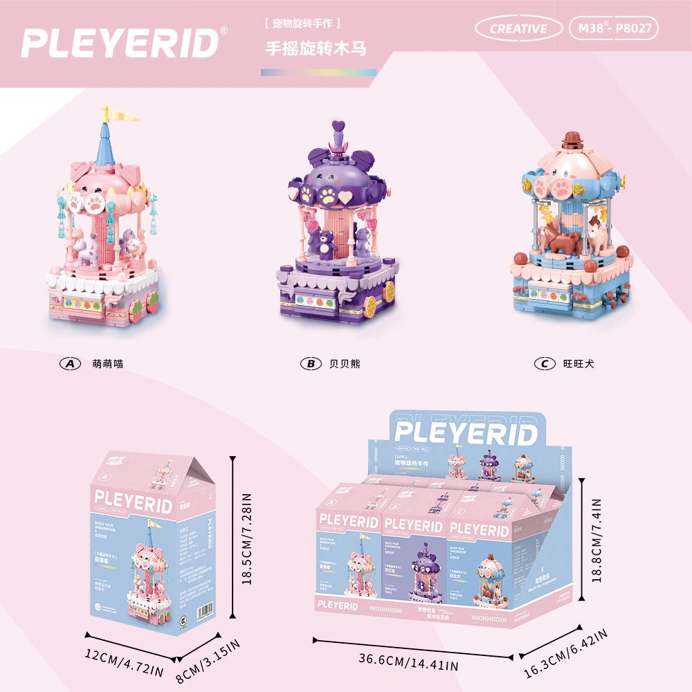 Sluban Hand-Cranked Merry-Go-Round Building Set