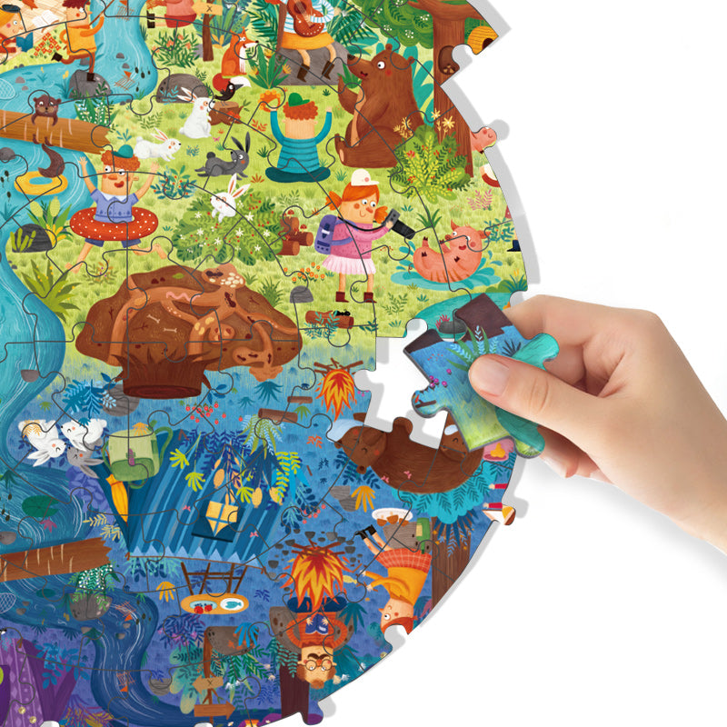 MiDeer Round Puzzle, A Day in the Forest (150 Pieces)