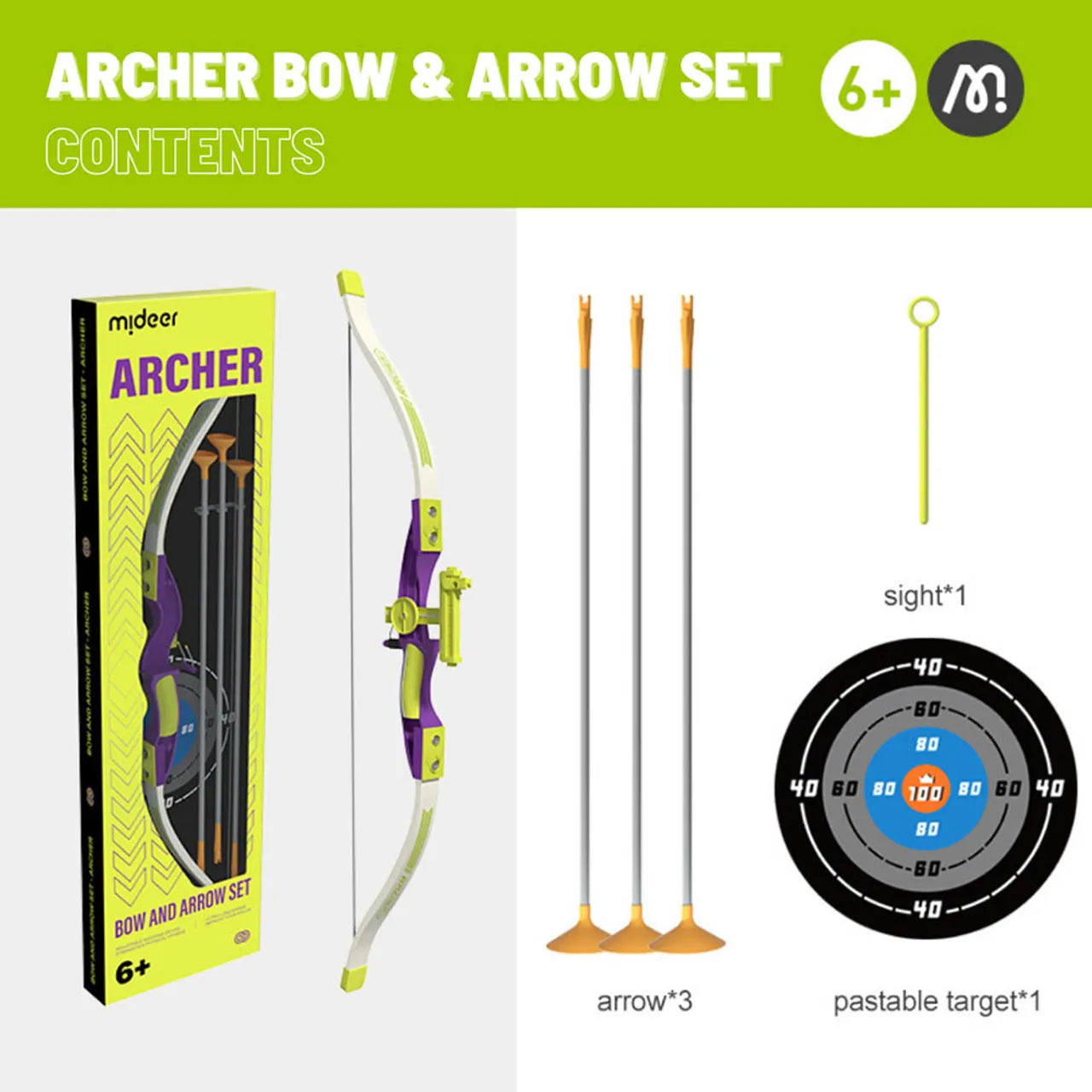 Mideer Kid Archer Set Green Age 6+
