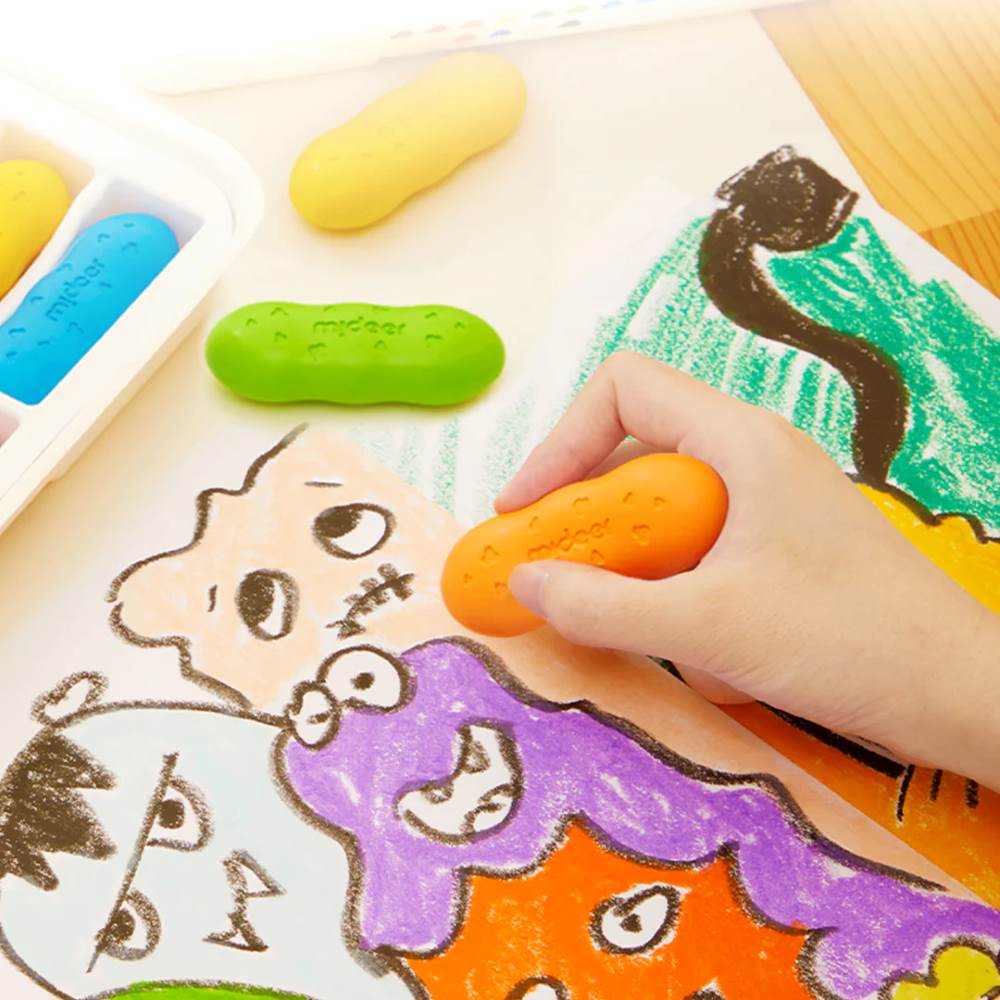 Mideer Washable Beeswax Pease Crayons - 12 Colours
