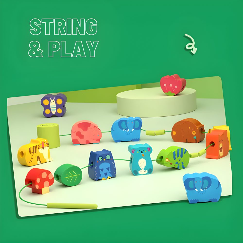 Mideer Lacing Beads Stringing Toy Forest Animals