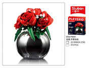 Sluban Pleyerid Red Roses Plated Vases Building Set