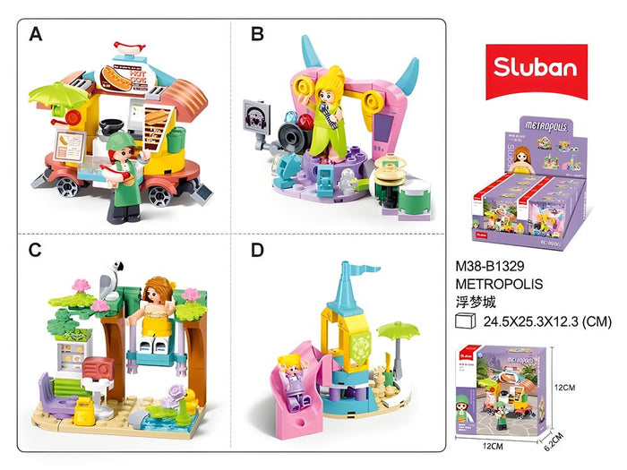 Sluban Metropolis Building Blocks - Girl 4 Types