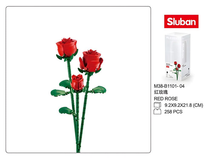 Sluban Pleyerid Red Rose Building Blocks