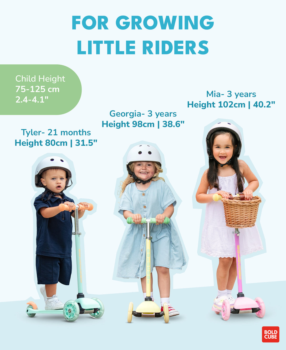 Bold Cube Three Wheel Scooter Teeny - Blue