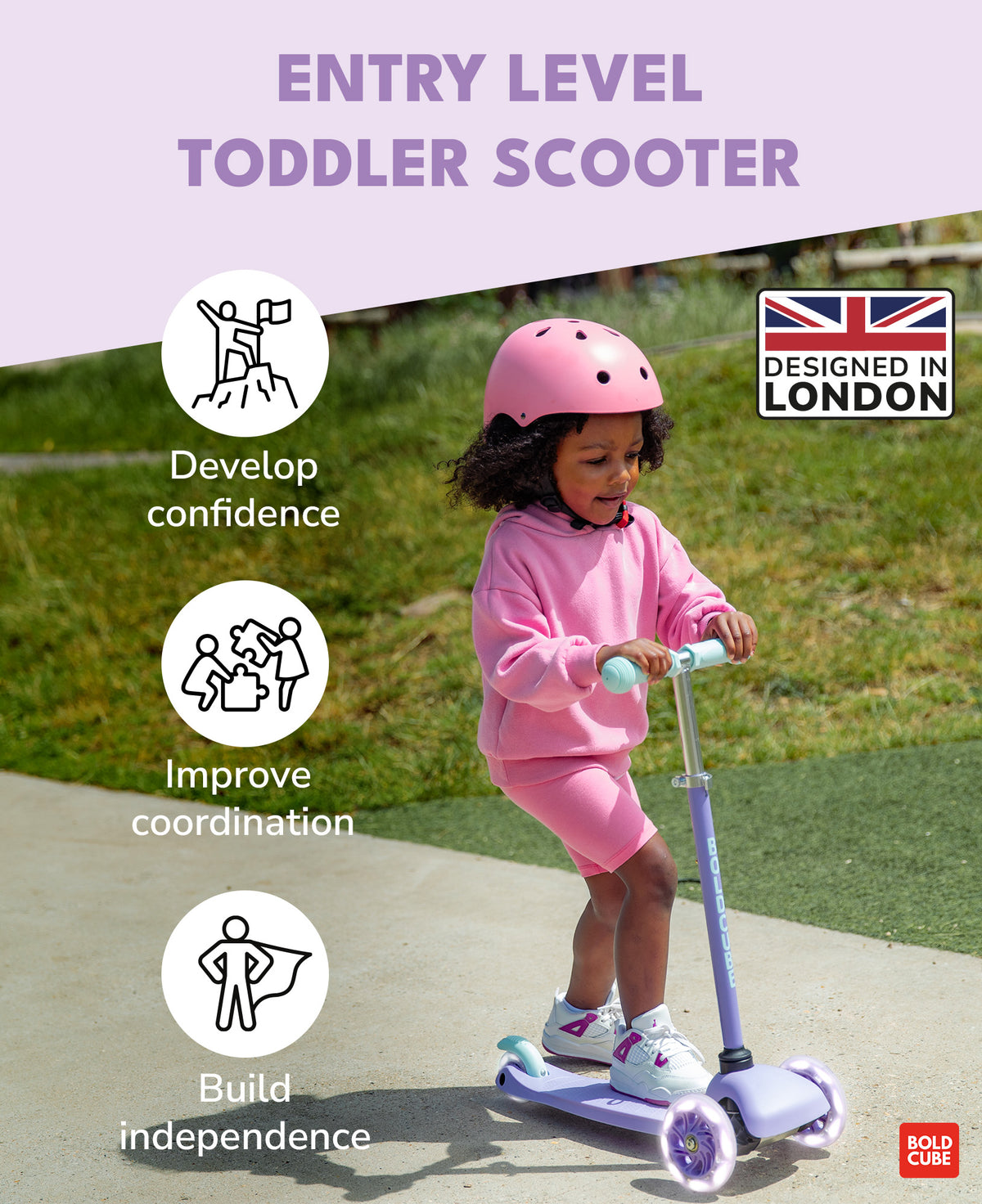 Bold Cube Three Wheel Scooter Teeny - Lilac
