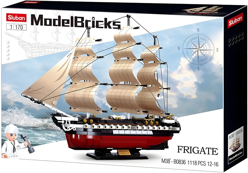 Sluban USS Constitution Frigate Building Model