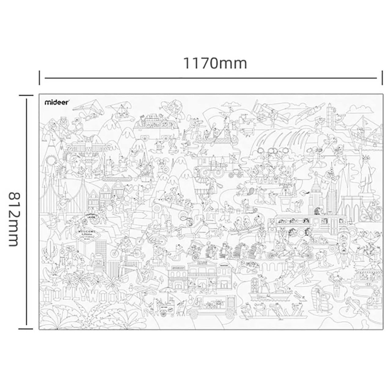 Mideer World Traveler Coloring Poster Asia