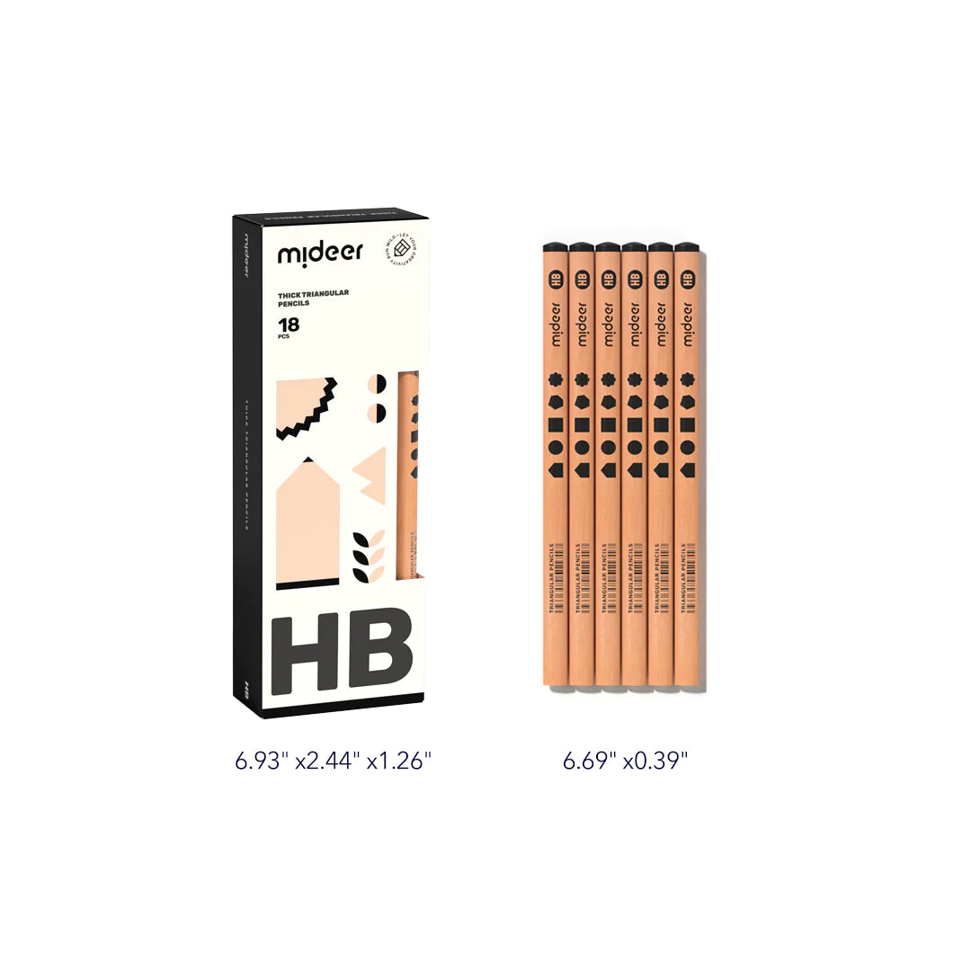 Mideer Thick Triangular Pencils HB 18pcs Age 6+